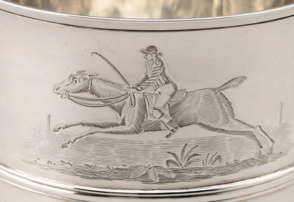 Georgian Silver Horse Racing Trophy Loving Cup - Engraved Horse